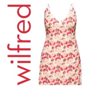 Wilfred Cocktail Dress Mini Floral Poetic Pink Adj Skinny Straps Smocked Bk Sz 0